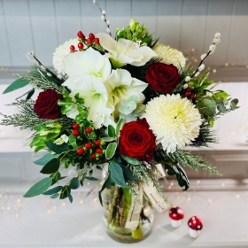 Berries In The Snow Vase